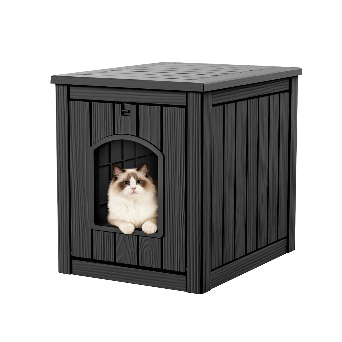 Indoor Outdoor Resin Cat House And Waterproof Pet Kennel Table