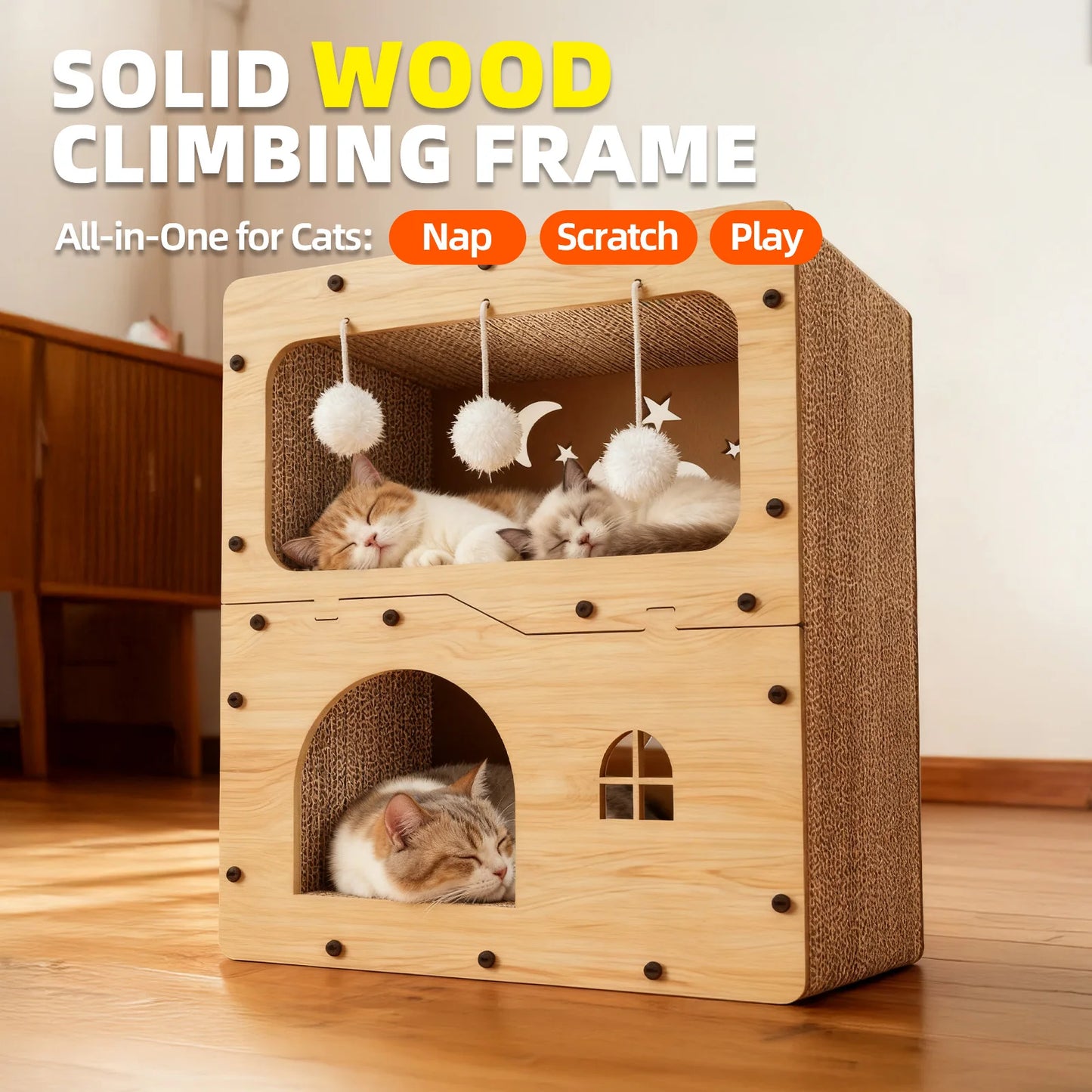 Spacious Cat House Condo With Dual Scratching Boards