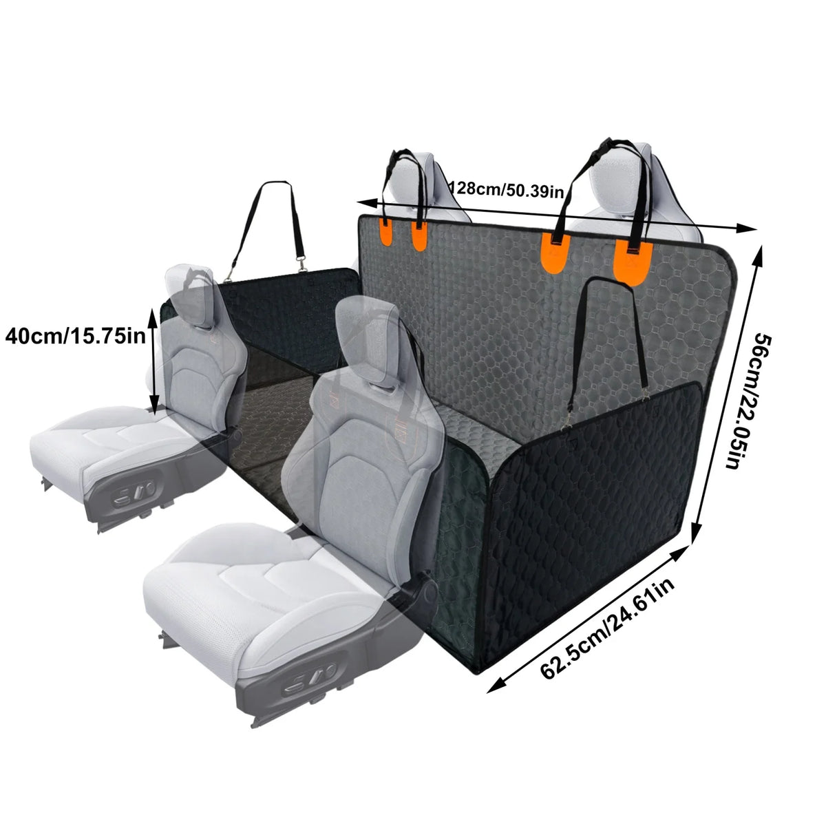 Bingopaw Waterproof Dog Car Seat Cover With Storage Pockets