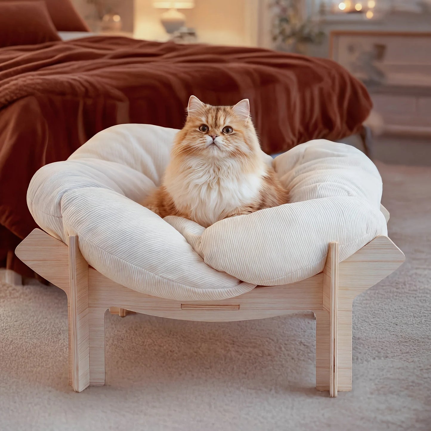 Luxurious Flower Shaped Cat And Small Dog Bed EVA Base