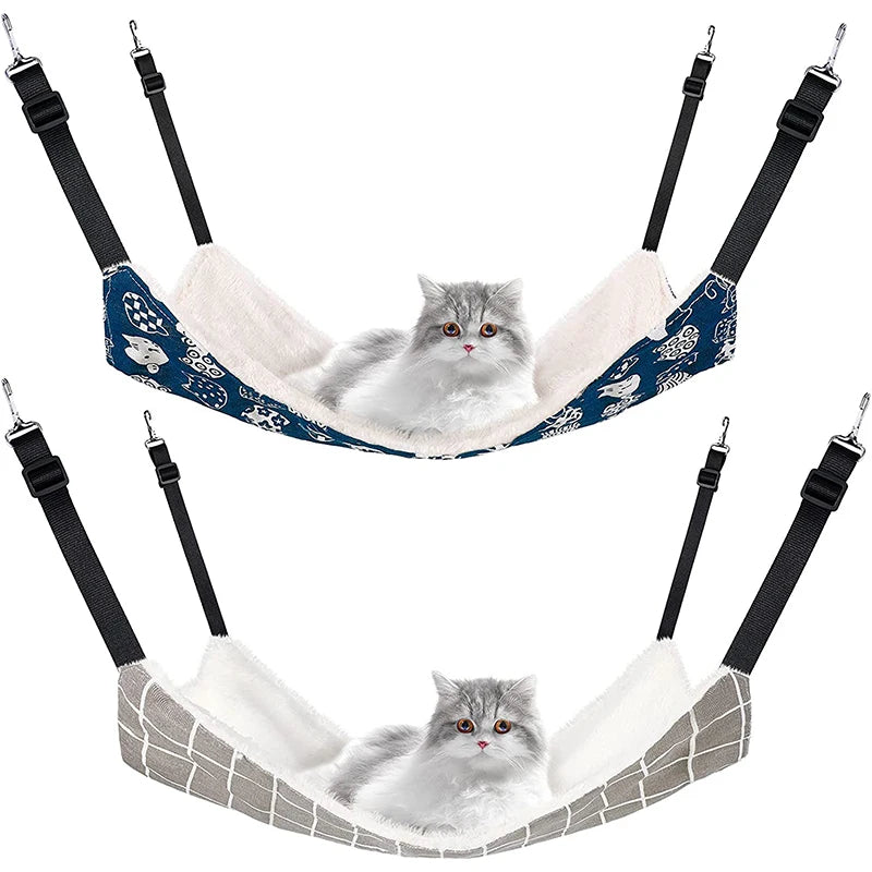 Cat Hanging Hammock With Adjustable Straps Double Sided Bed Pad