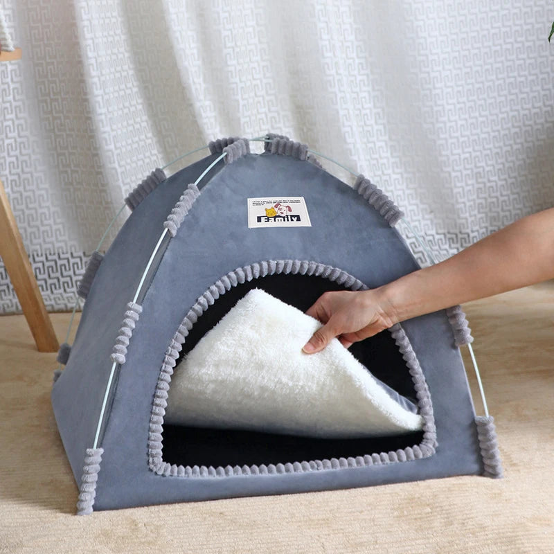 Foldable Pet House Universal Four Seasons Cat Dog Nest Outdoor Portable Breathable Tent
