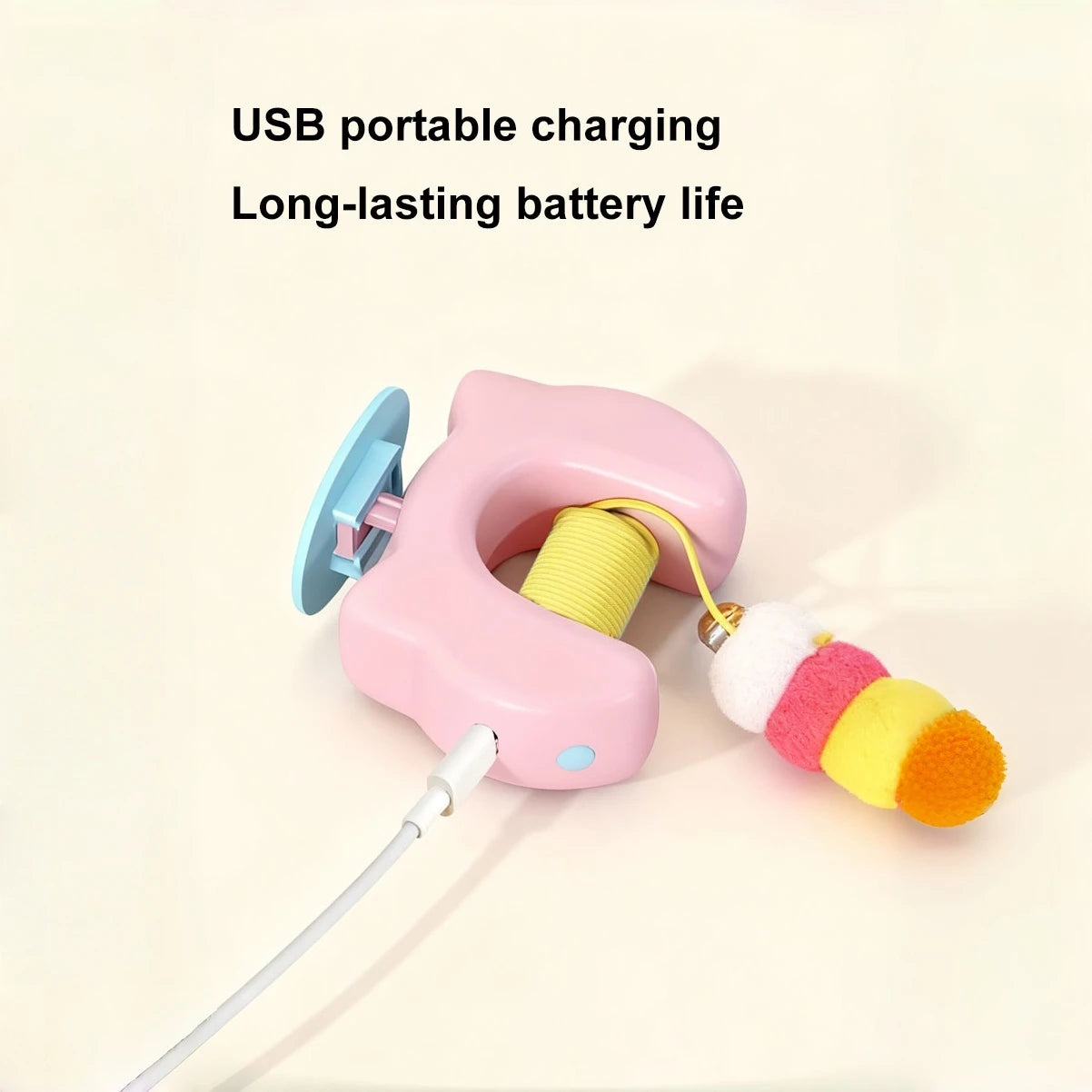 Electric Cat Toy With Ropes Auto Swing Feather Teaser