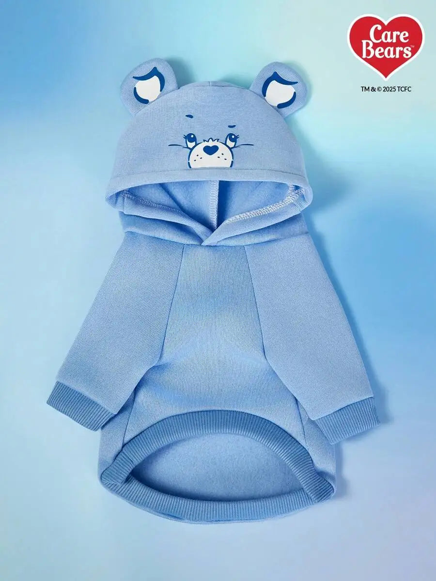 Bear Face Hooded Pet Sweater Cloud Print for Dogs Warm