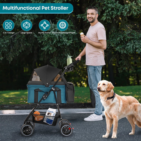 Chihuahua 3 in 1 Pet Stroller For Dogs Cats Foldable