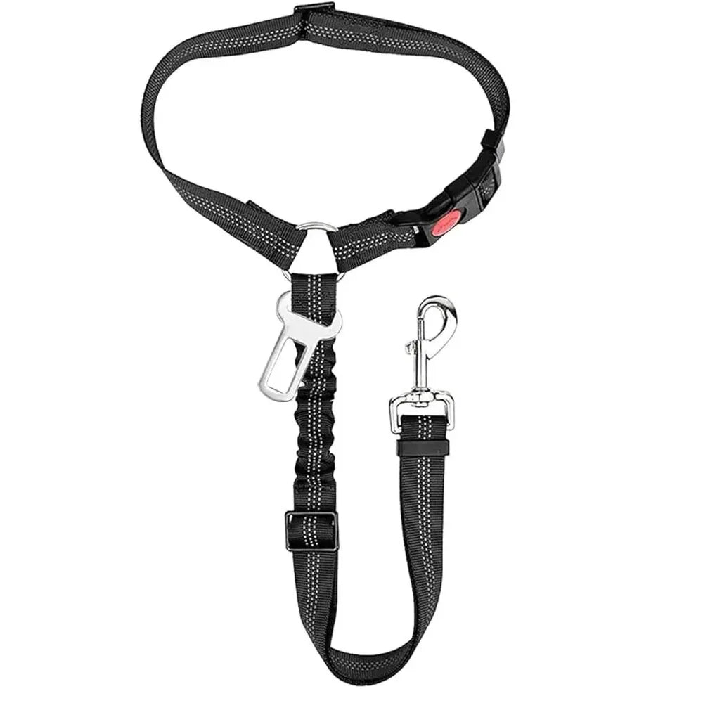 Dog Car Seat Belt 2 In 1 Headrest Restraint Reflective