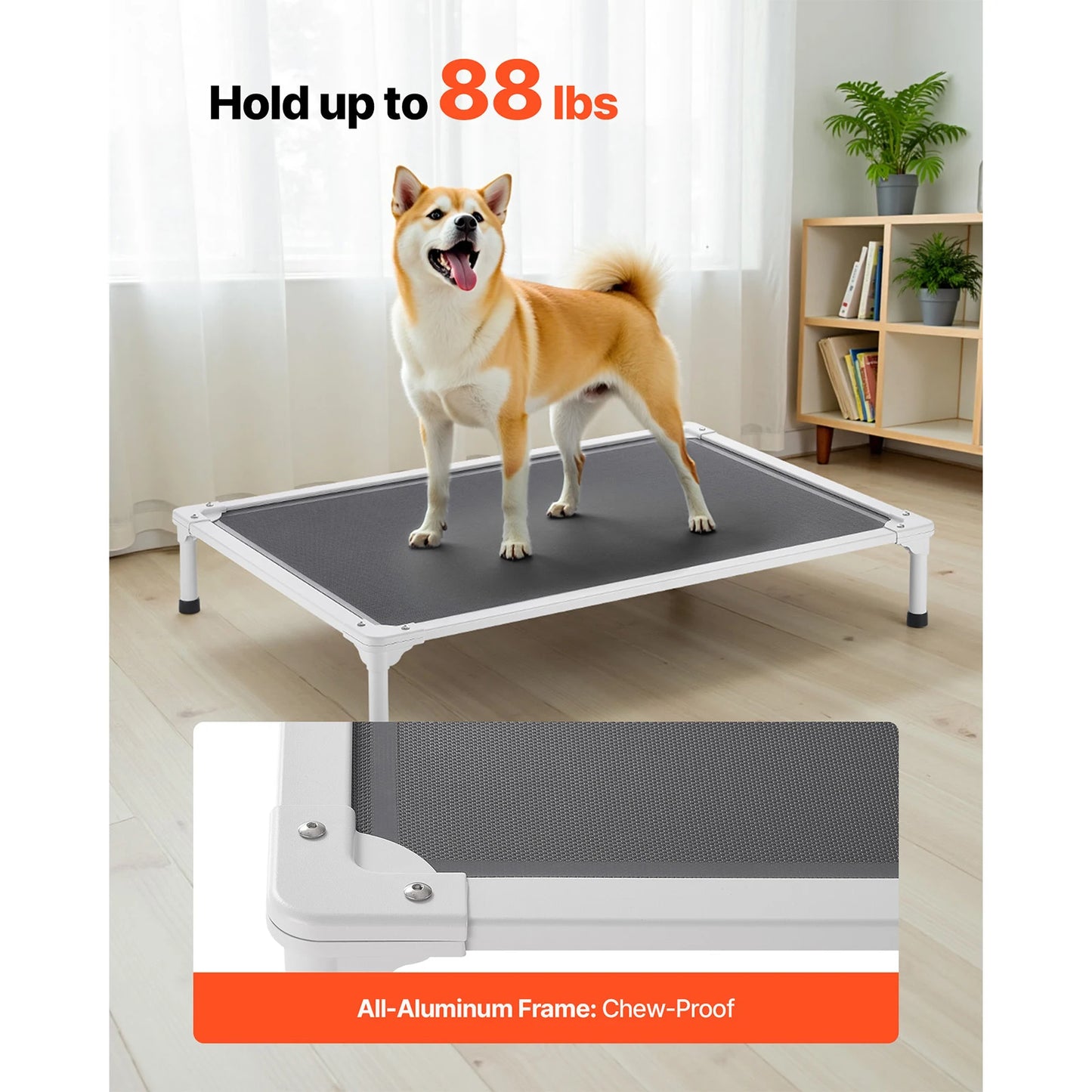 SucceBuy Elevated Dog Bed With Aluminum Frame For Dogs