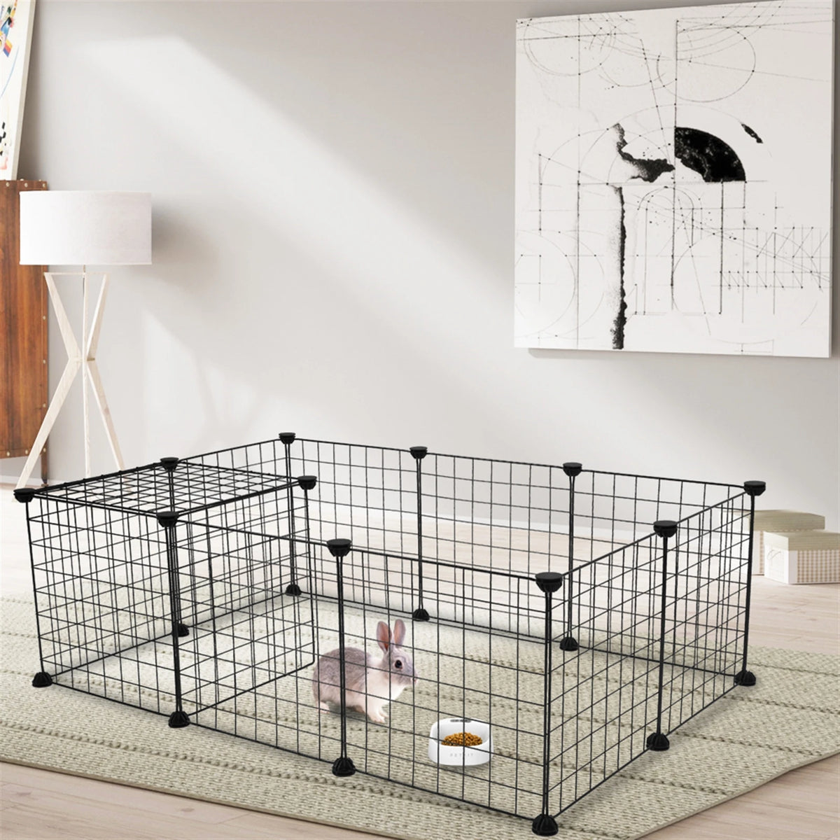 Portable Metal Wire Pet Playpen for Rabbits and Guinea Pigs