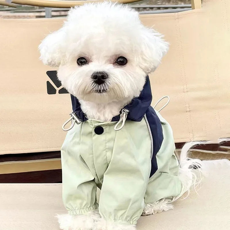 Pet Waterproof Raincoat Patchwork Jacket For Dogs And Cats