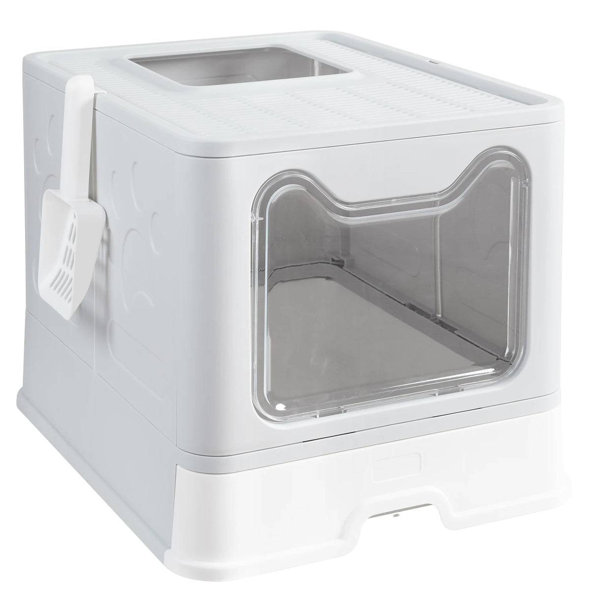 Foldable Cat Litter Box With Front Entry And Top Exit