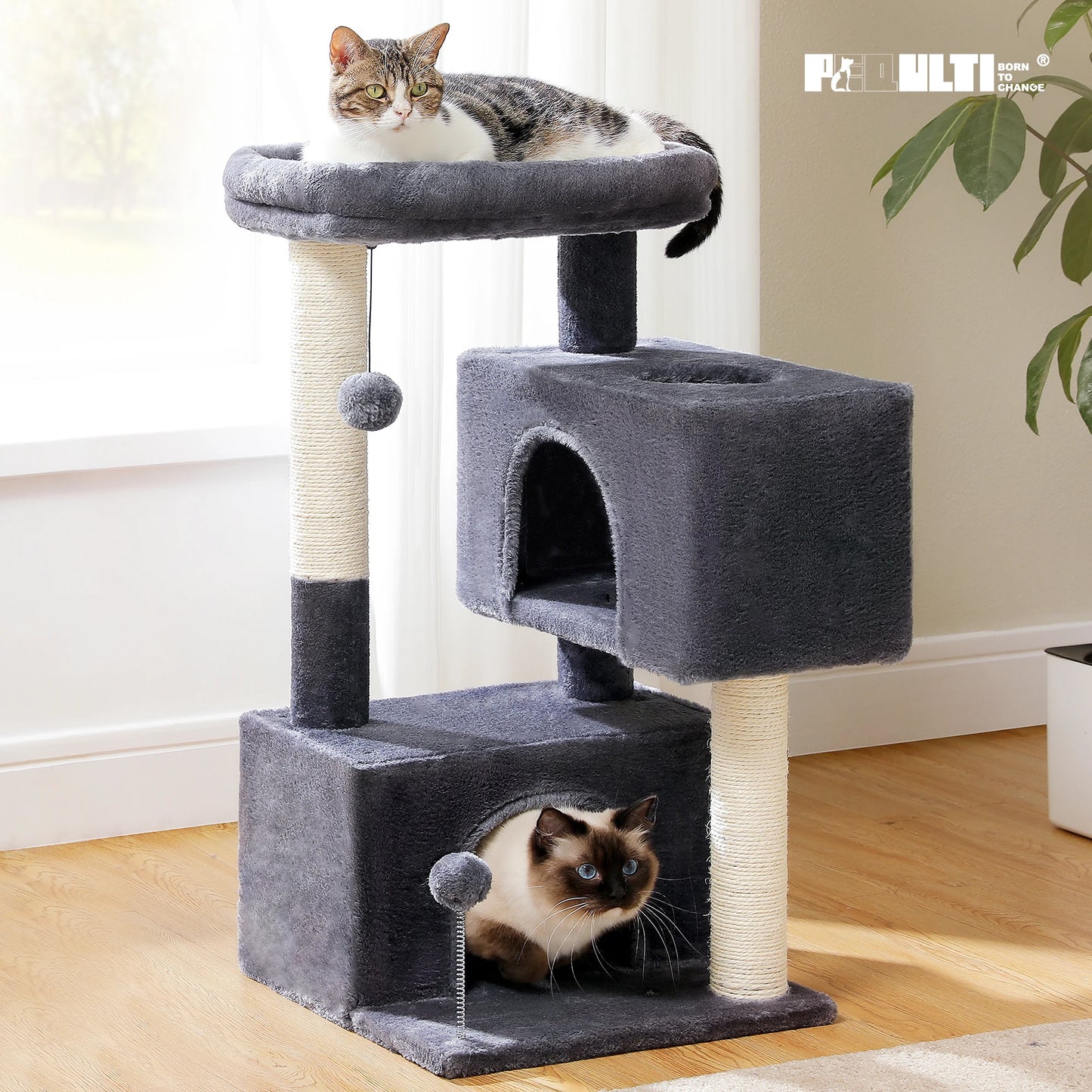 PAWZ Road Large Cat Tree Multi Level Tower With Condos