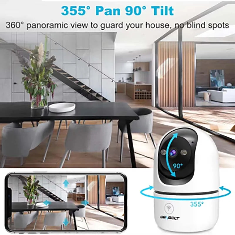 Genbolt WiFi Indoor Camera 1080P AI Human Detection Night Vision