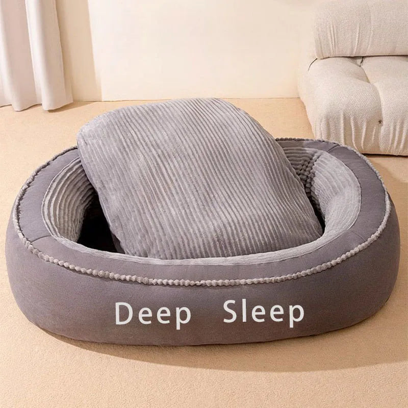 NONECN Pet Bed Donut Style Plush Cushion for Dogs Cats