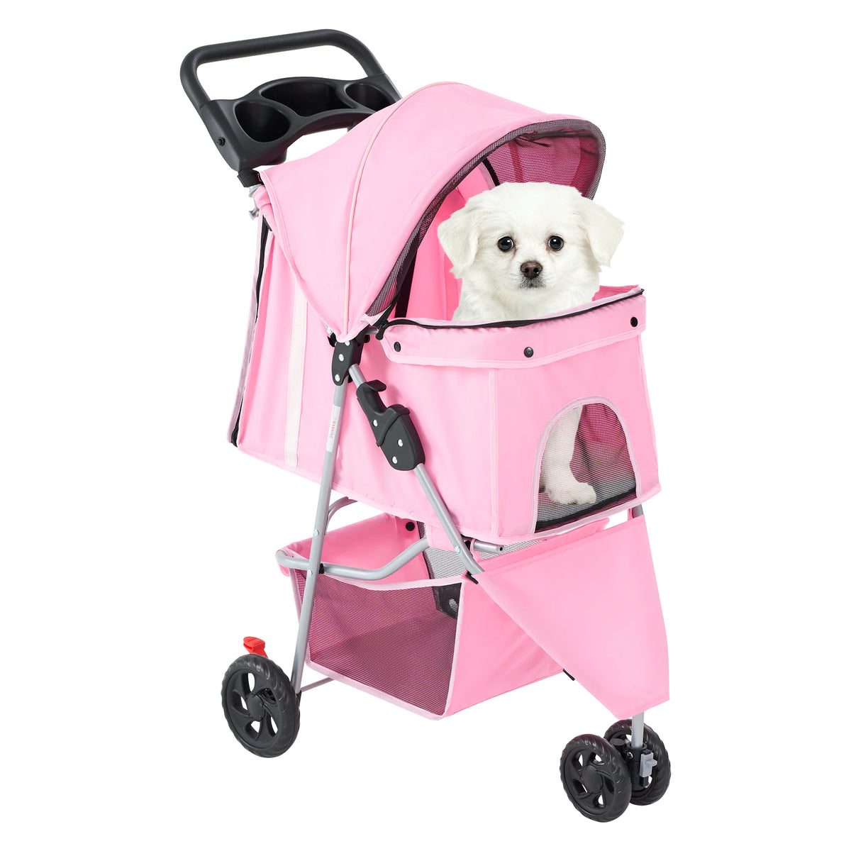 DUMOS Foldable Triple Wheel Pet Stroller For Dogs Cats Outside