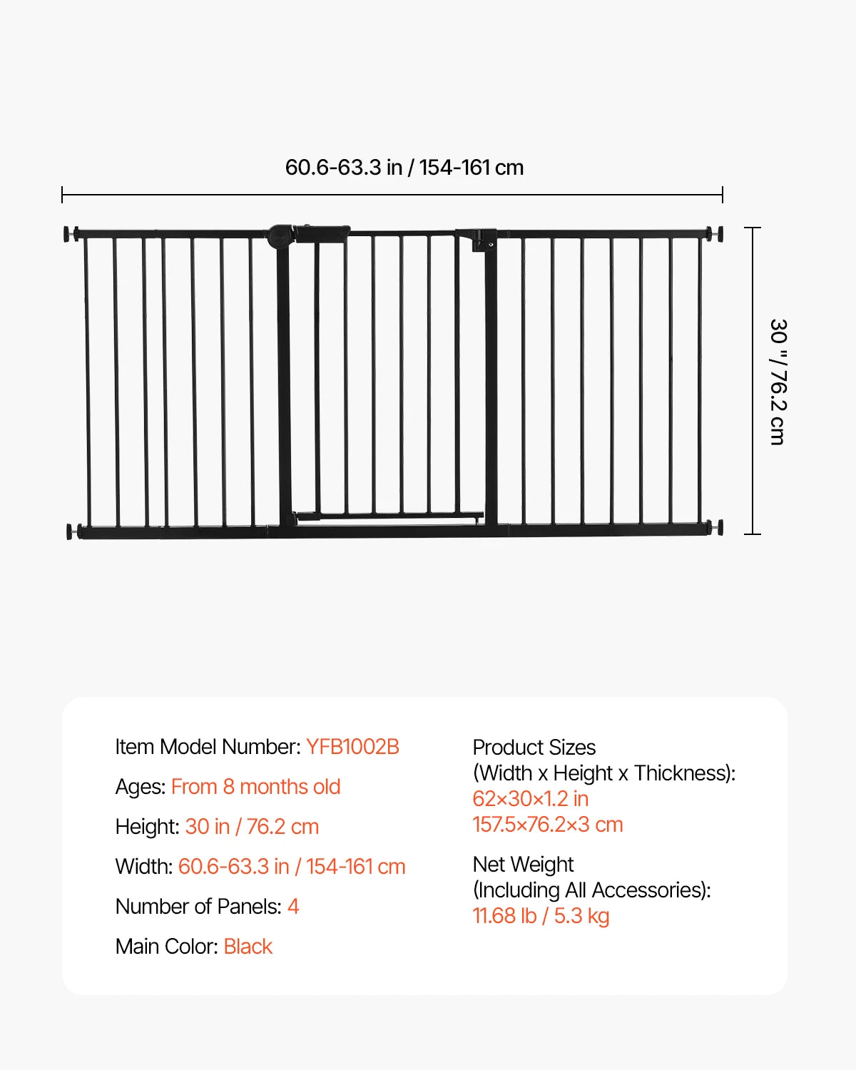 SucceBuy Easy Step Walk Thru Baby And Dog Gate With Pressure Mount