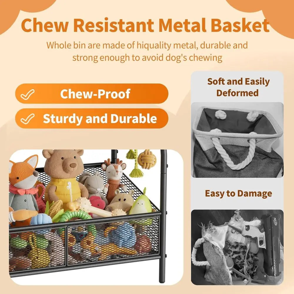 Durable Chew Resistant Plastic Dog Toy Box Organizer
