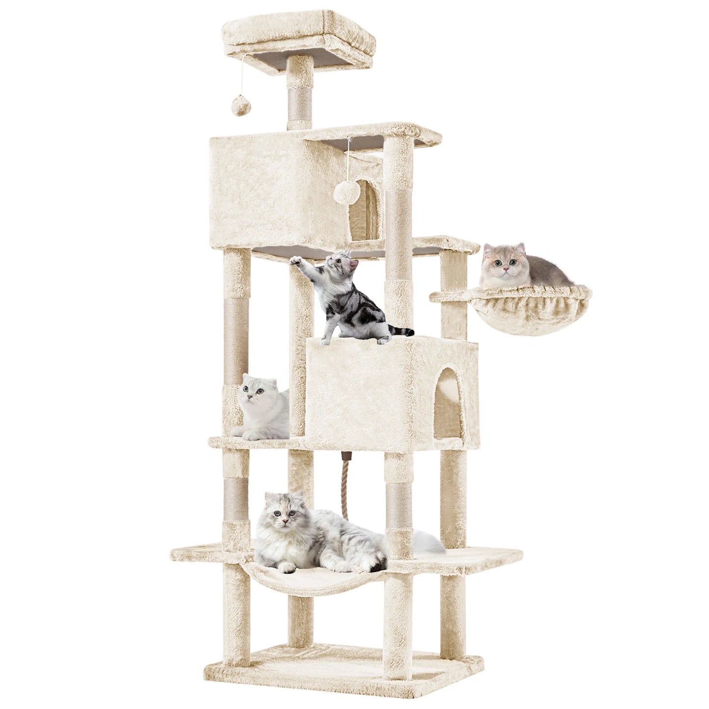 MCQ Cat Tree Tower With Sisal Scratching Posts Pet Condo
