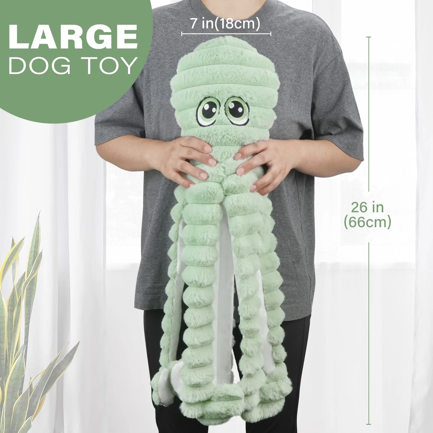 Octopus Design Plush Squeaky Dog Chew Toy for Dogs