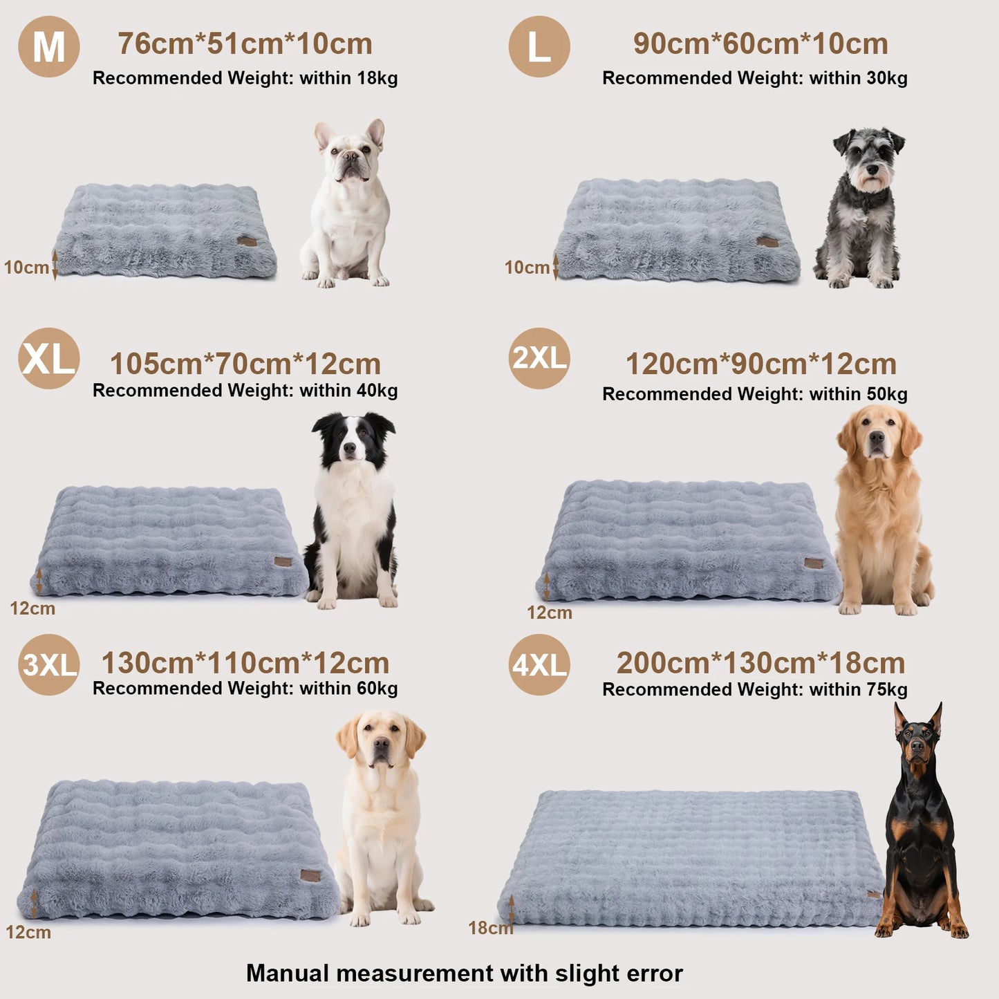 BORWART Ultra Plush Dog Bed With Removable Cover