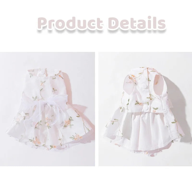 Dog Summer Dress for Small Dog Clothes Fashion Print Puppy Princess Skirt Sweet Bow Cat Dress Pet Costumes Chihuahua Dog Clothes