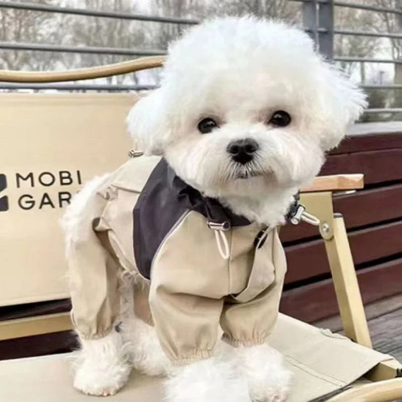 Pet Waterproof Raincoat Patchwork Jacket For Dogs And Cats