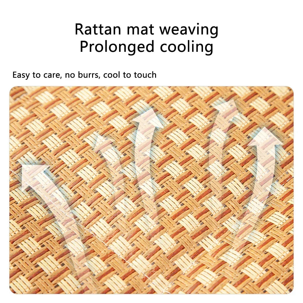 NONECN Cooling Rattan Dog Mat Bed for Summer Comfort