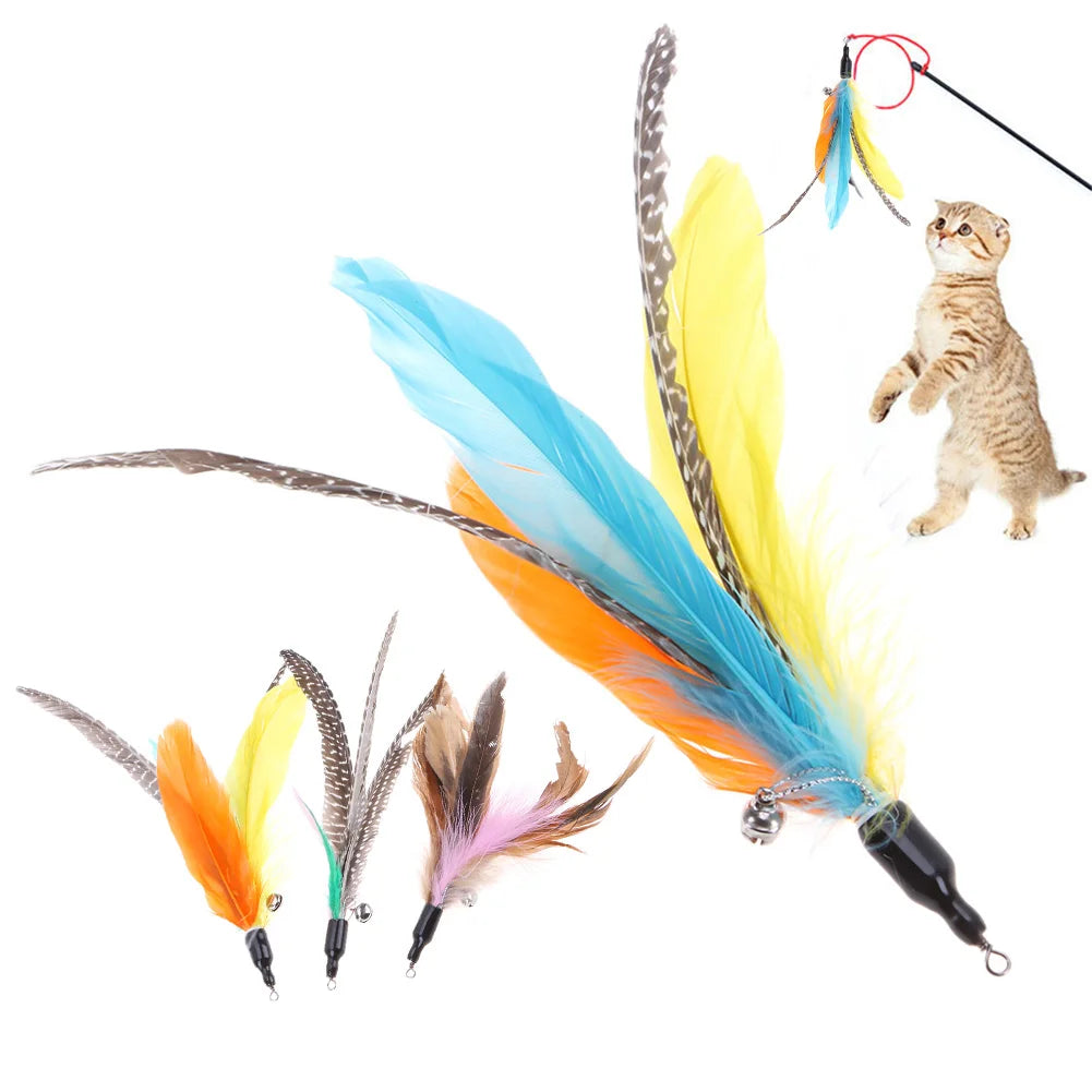 APWIKOGERH Interactive Cat Feather Wand Toy for Playful Cats