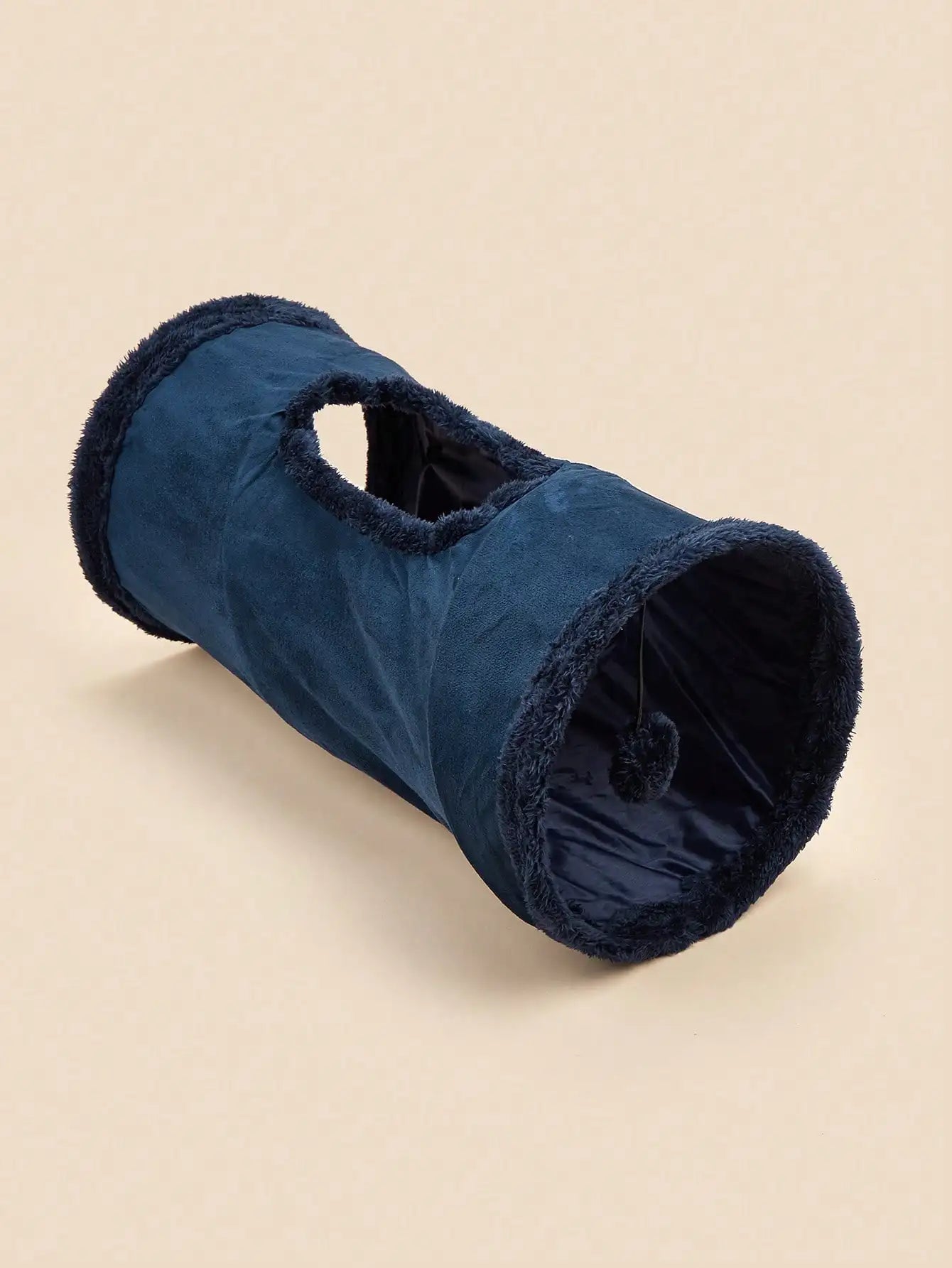 Soft Plush Cat Tunnel Toy With Pom Pom Attachment Interactive