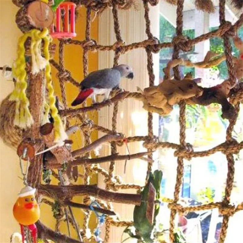 Parrot Climbing Net Bird Toy Swing Rope Hammock With Buckles