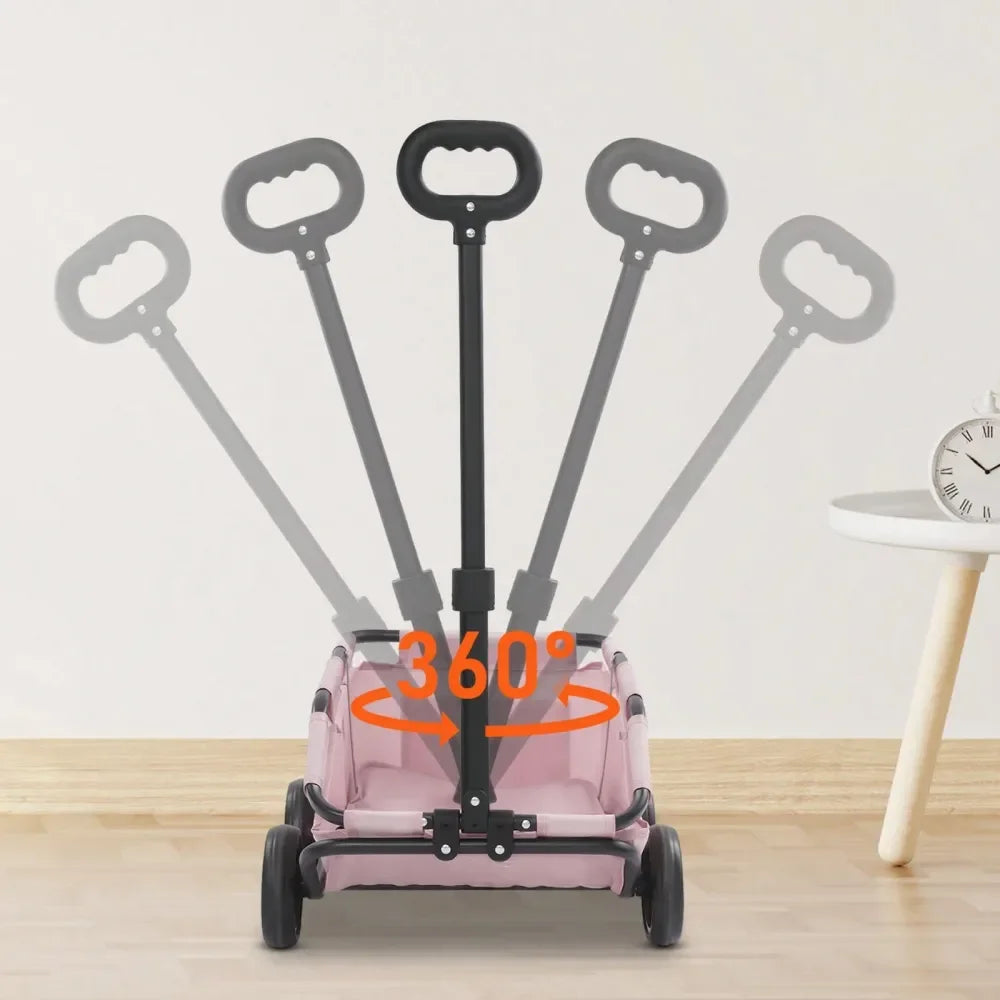 Folding Dog Cart Stroller With Four Wheels For Travel