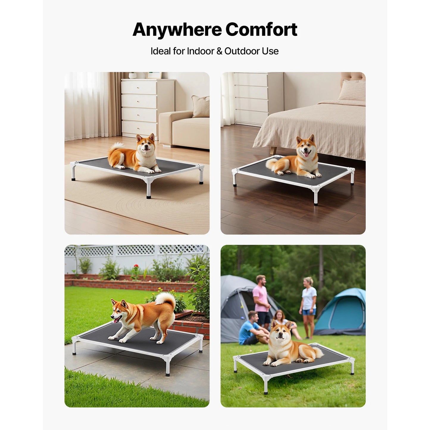 SucceBuy Elevated Dog Bed With Aluminum Frame For Dogs