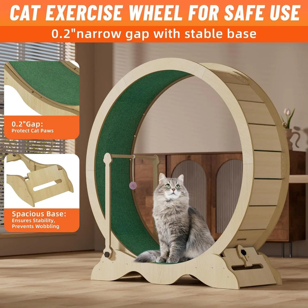 Studyset Cat Exercise Wheel With Quiet Rollers And Carpeted Runway