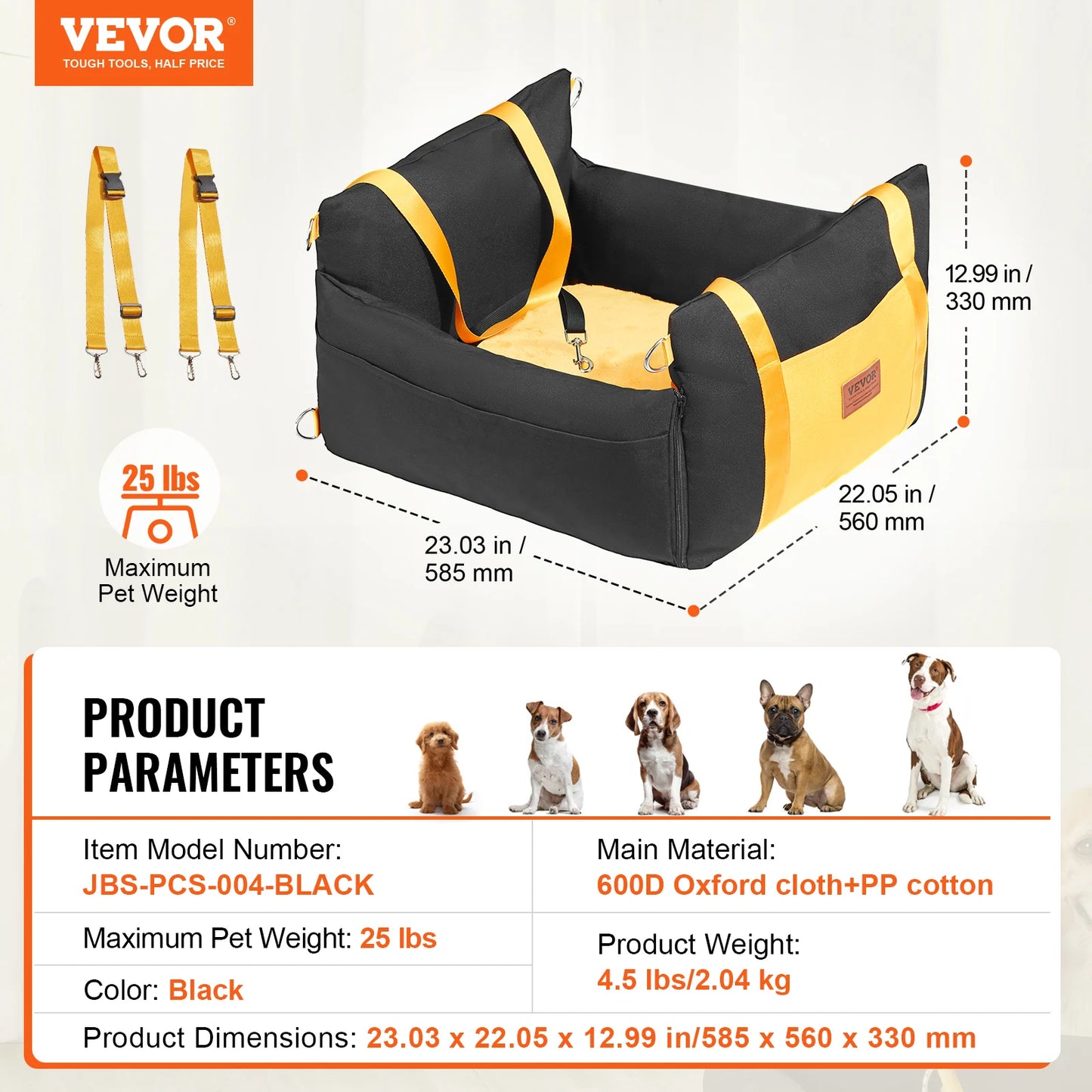 SucceBuy Waterproof Dog Car Seat Booster With Leash