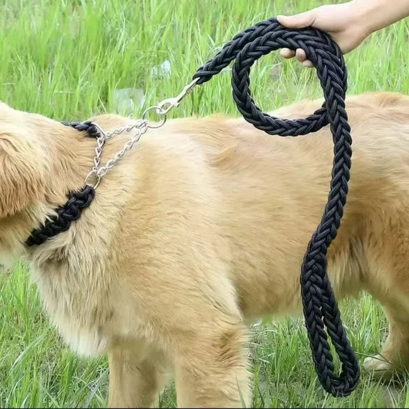 Nylon Braided Dog Leash For Large Breeds Walking Outdoor Training