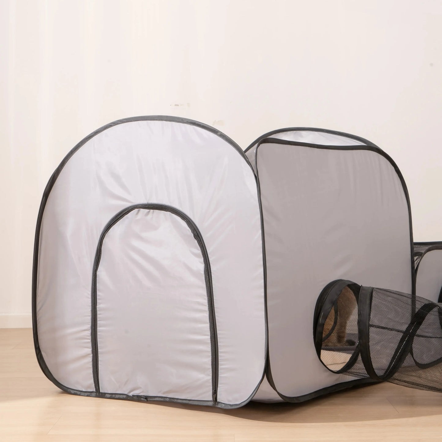 NONECN Foldable Pet Nest With Play Tunnel Oxford Fabric