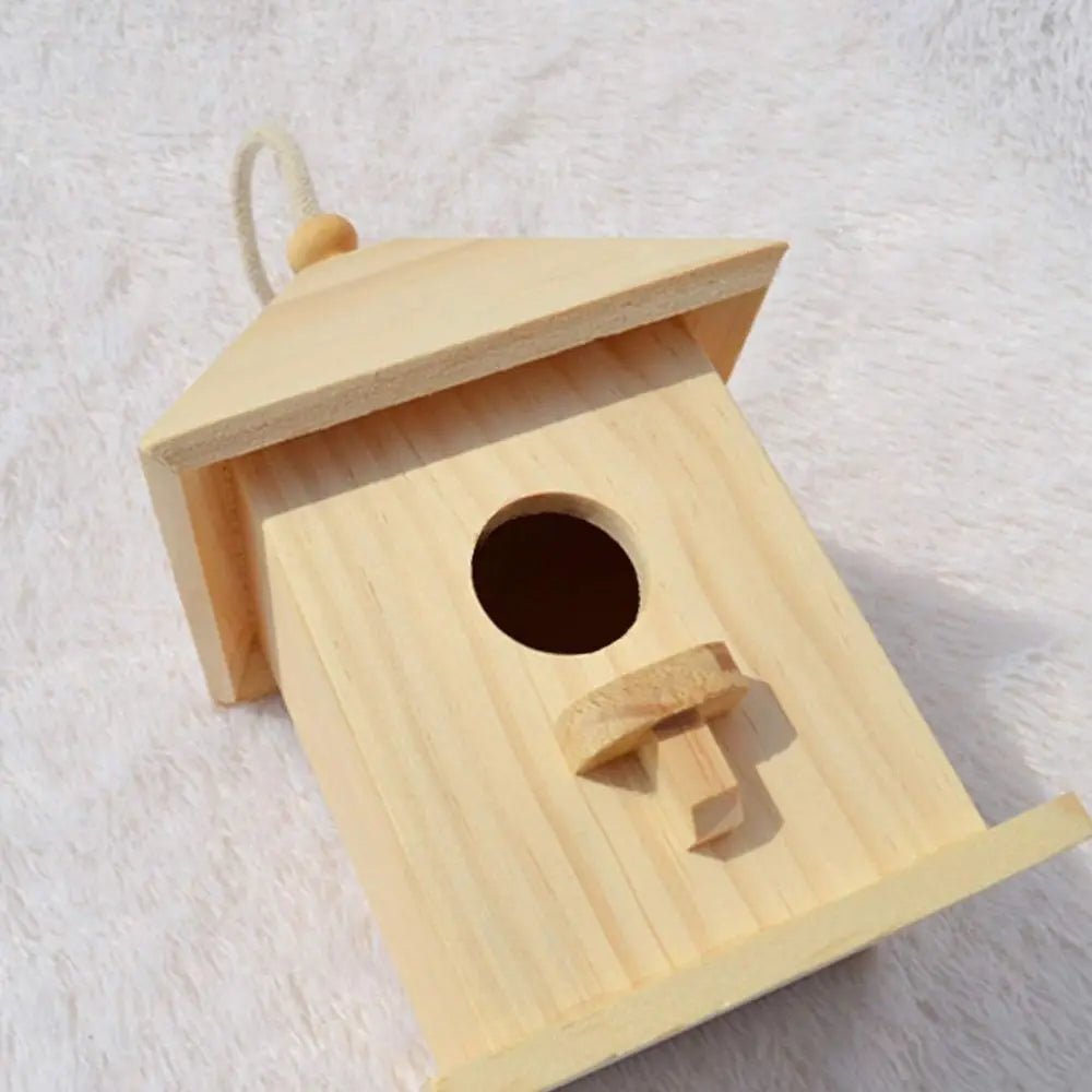 Wooden Hanging Birdhouse DIY for Small Birds Garden Decoration