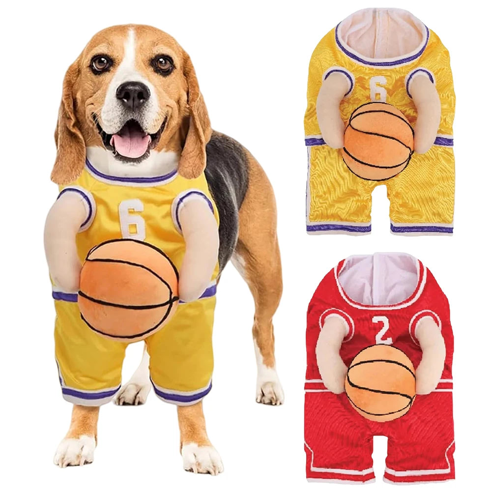 VAKINDCN Dog Basketball Player Costume With Ball Halloween