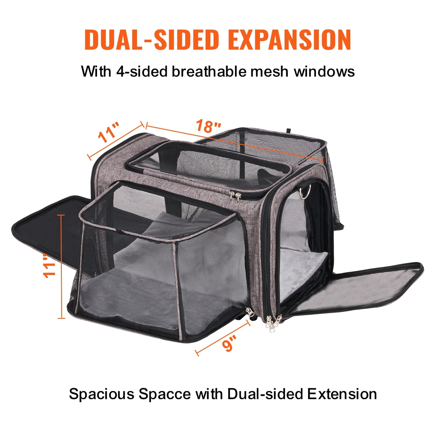 Pet Cat Carrier Backpack With Wheels Telescopic Handle For Travel