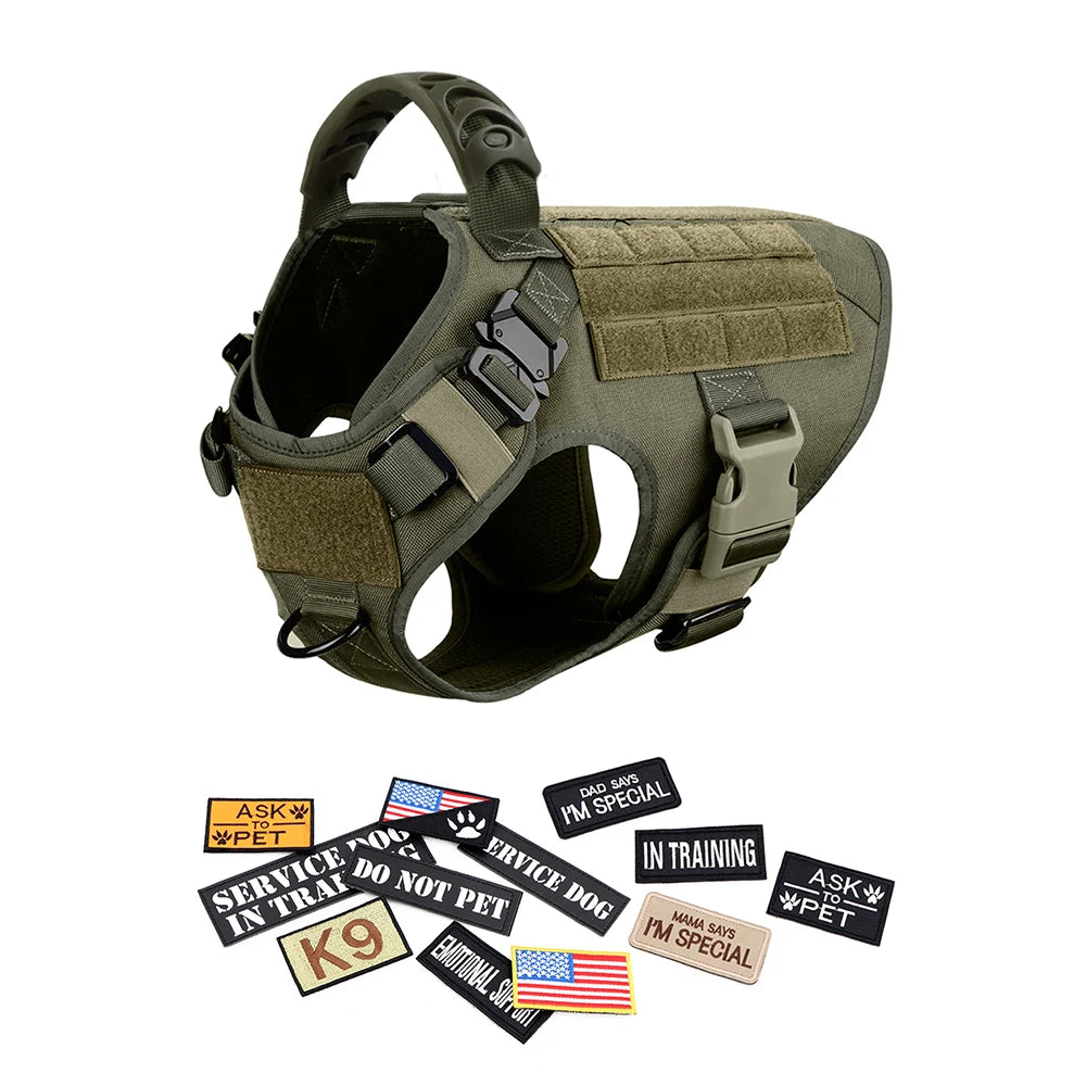 PETRAVELCN Military Dog Harness Vest Training Gear Set