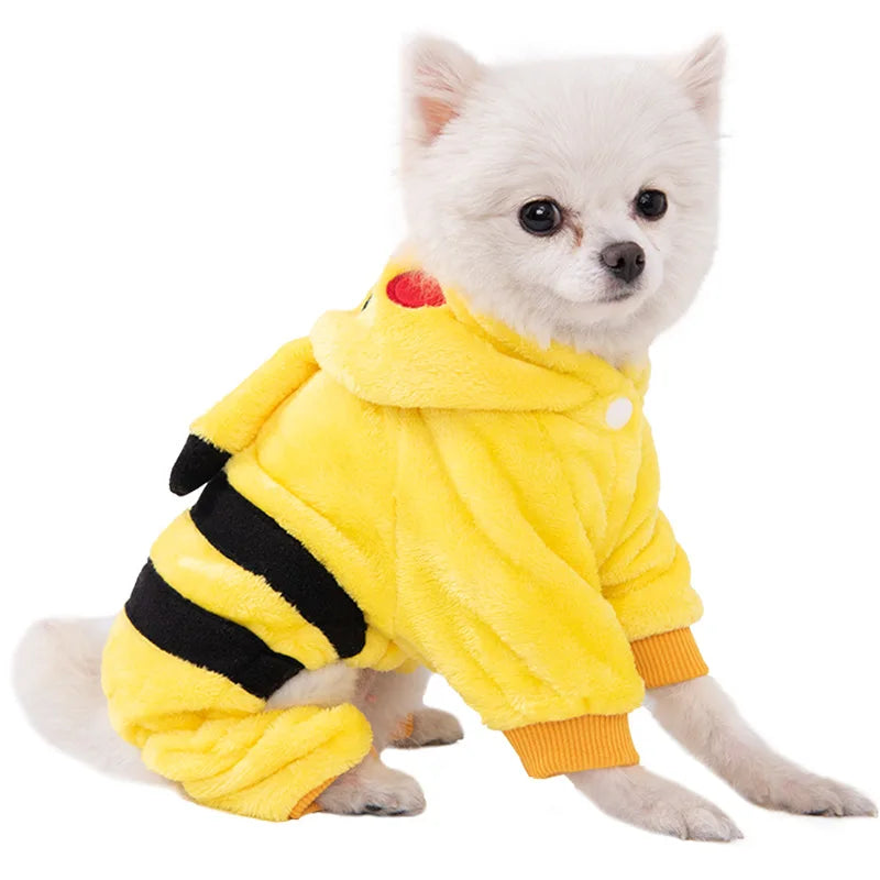 Fleece Dog Jumpsuit Pet Coat For Small Dogs And Puppies