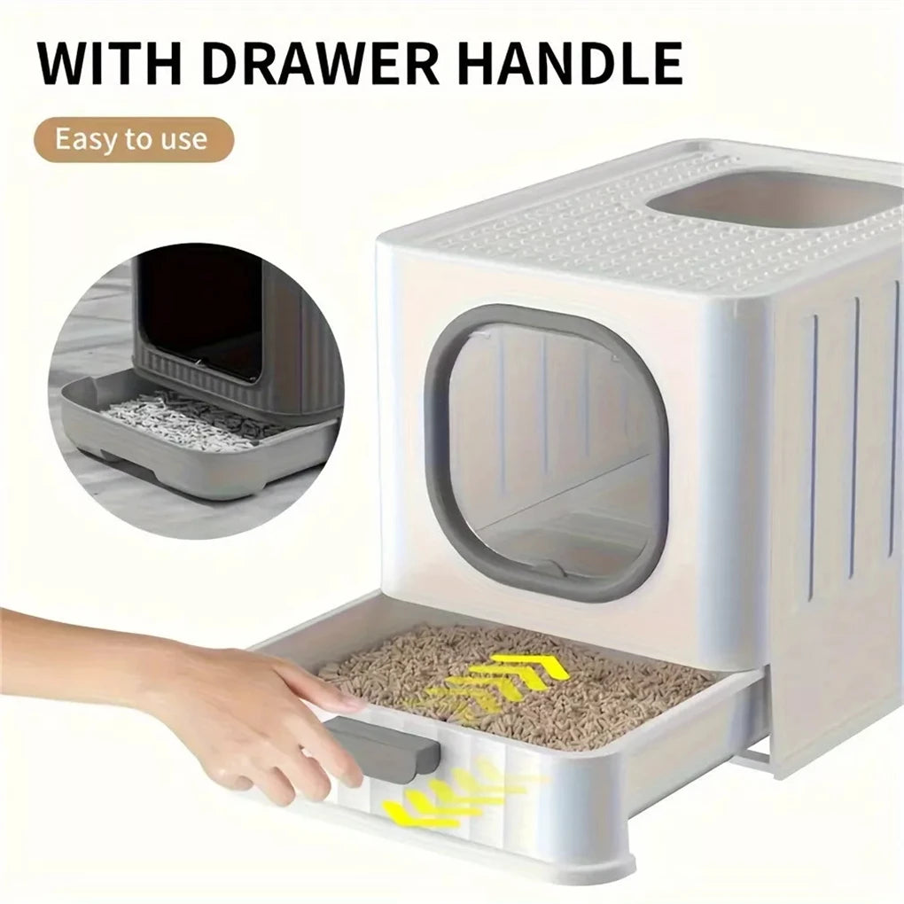 Fully Enclosed Cat Litter Box With Lid And Scoop For Kittens