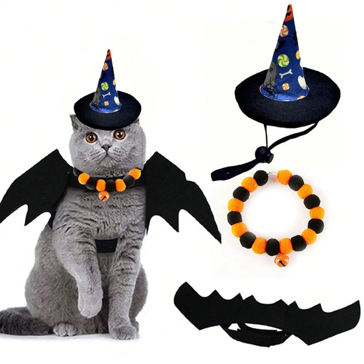 Halloween Pet Costume And Accessory Set For Playful Transformations