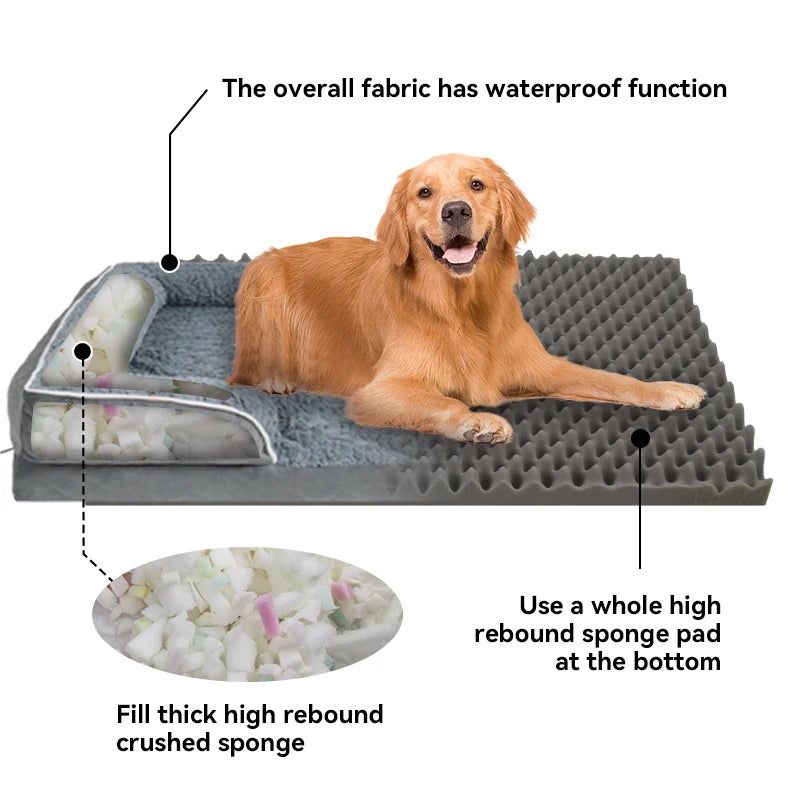 NONECN Dog Sofa Bed With Anti Slip Bottom Removable Cover