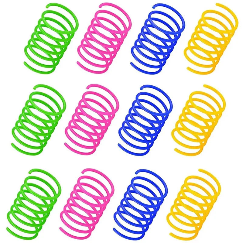 Cat Spring Toys Set For Indoor Cats Durable Plastic Interactive Coils