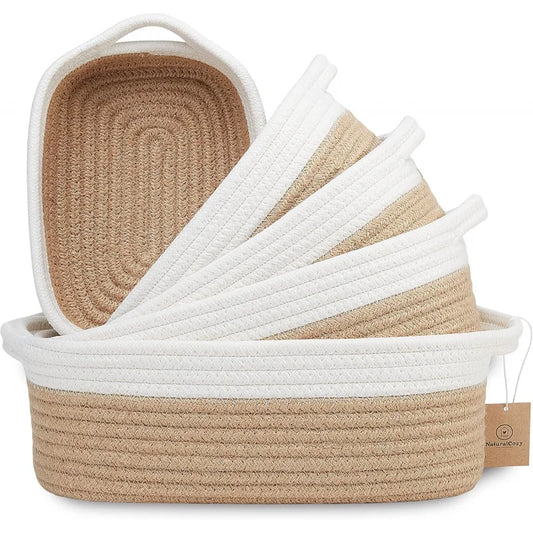NONECN Natural Cotton Rope Basket Set for Nursery Organization