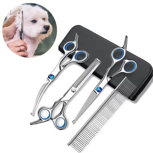 Ambidextrous Pet Safe Stainless Steel Dog Grooming Scissors Round Head