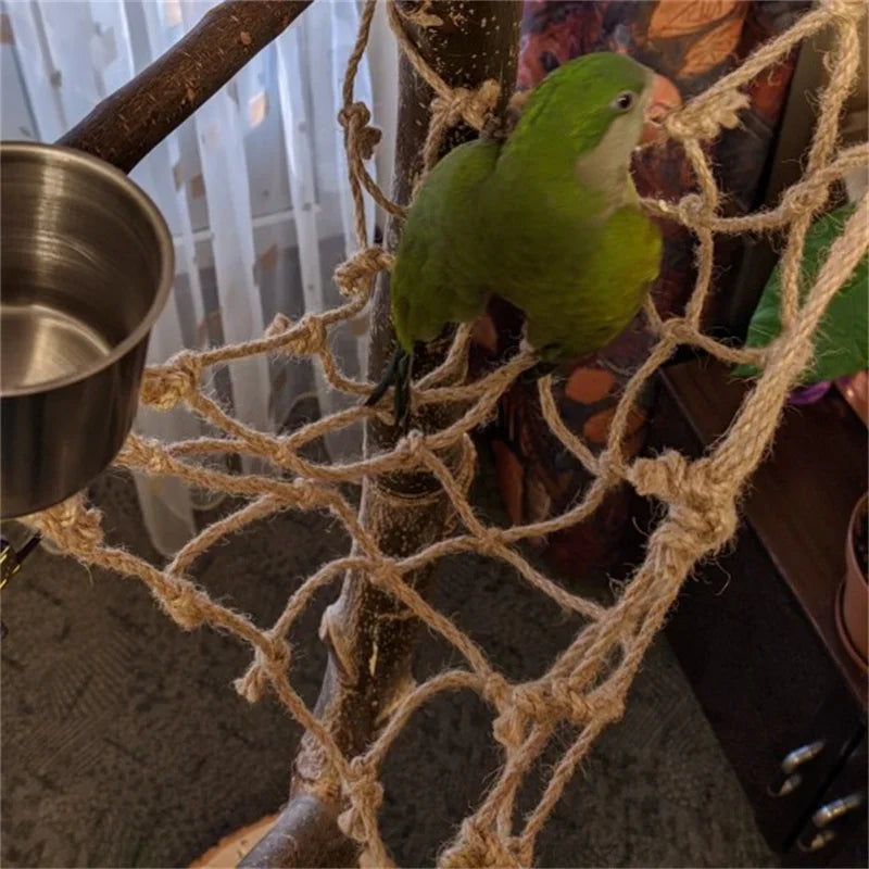 Parrot Climbing Net Bird Toy Swing Rope Hammock With Buckles
