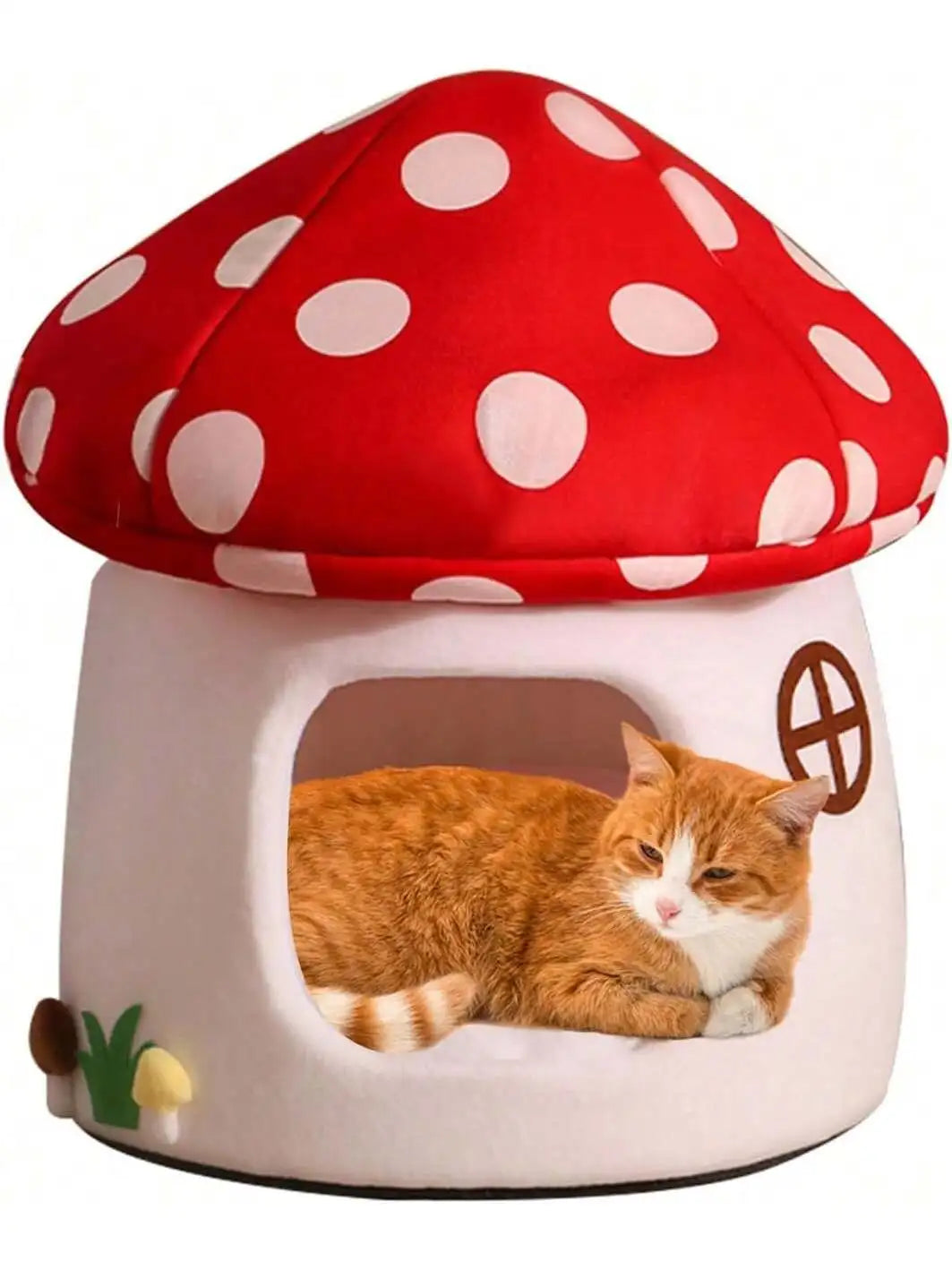 XMSJ Soft Mushroom Cat Bed Cow Print Nest For Pets