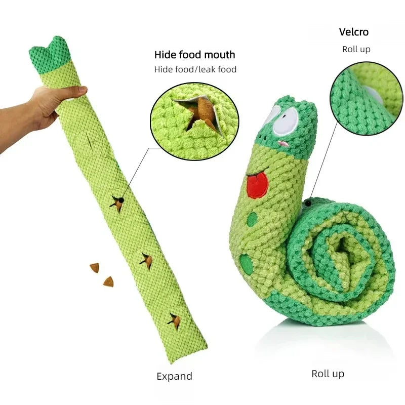 YTYIN Dog Puzzle Feeder Interactive Plush Snail Toy