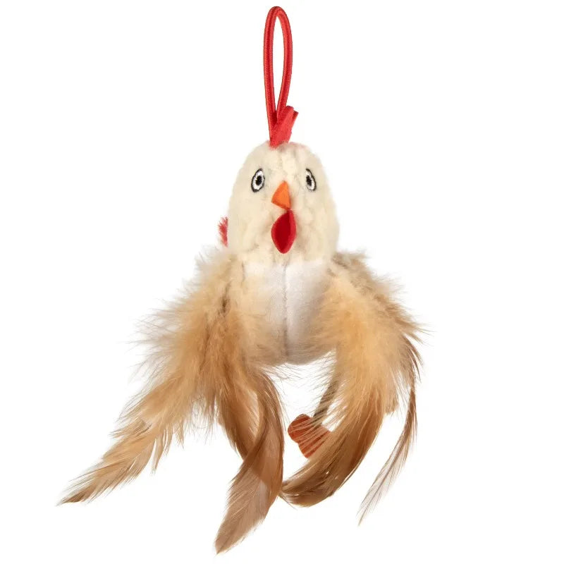 Interactive Elastic Launcher Cat Toy With Chicken Sound And Catnip